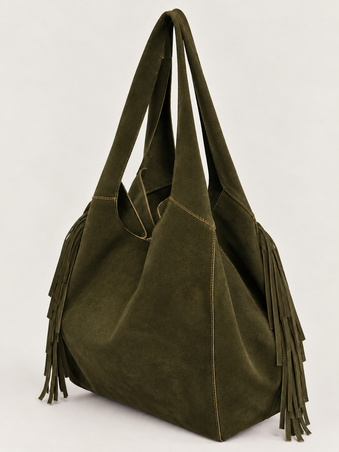 Fringe Hobo Bag Olive