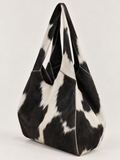 Oval Cut Cowhide Black
