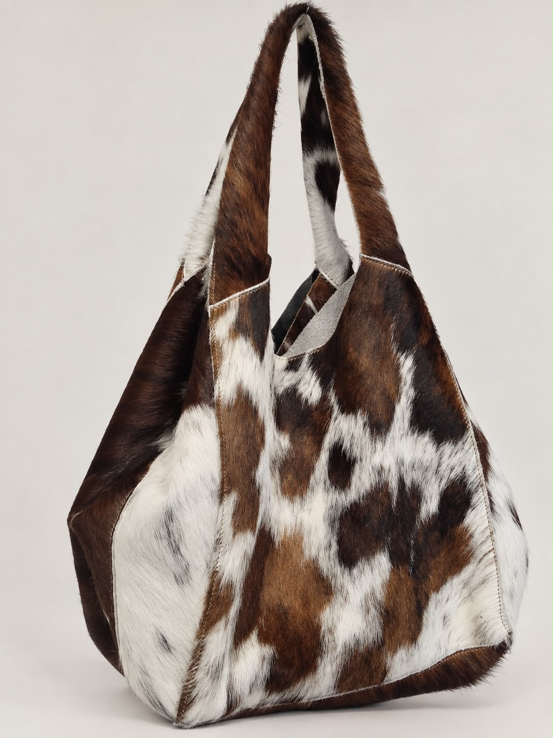 Oval Cut Cowhide Brown